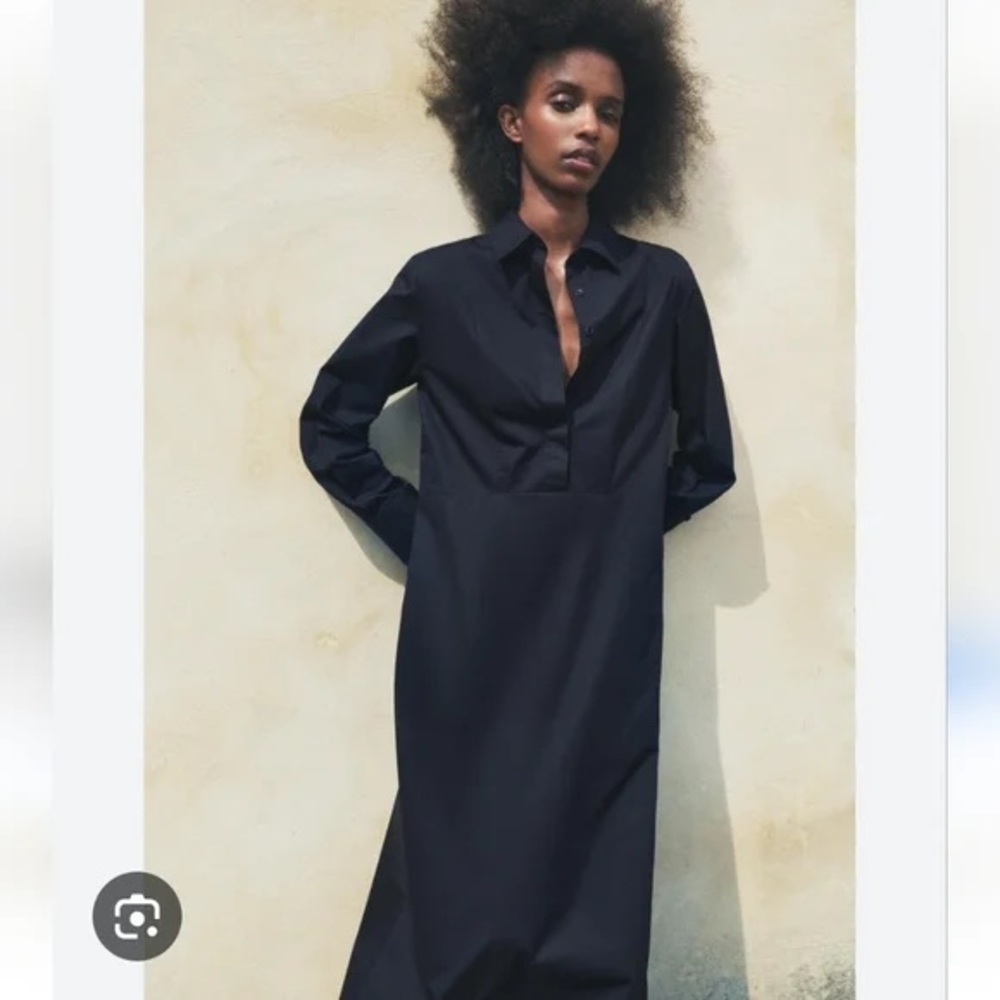 NWT Zara Navy Long Sleeve Dress